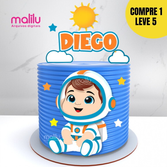 Arquivo de Corte Astronauta Baby Topo de Bolo -08