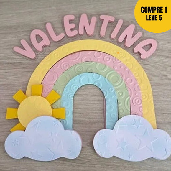 Arquivo de Corte Arco Íris Topo de Bolo -76