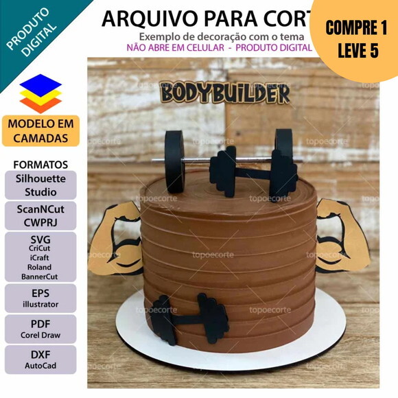 Arquivo de Corte Body Builder Topo de Bolo -2168