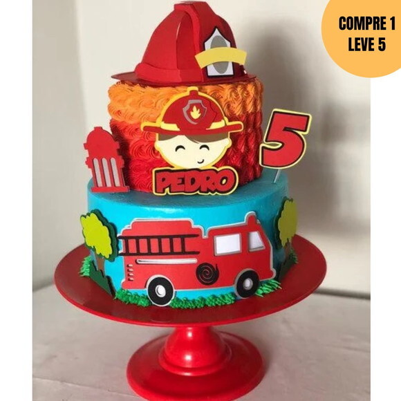 Arquivo de Corte Bombeiro Topo de Bolo -3987