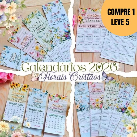 Arquivo de Corte Calendários Cristãos Florais -5362