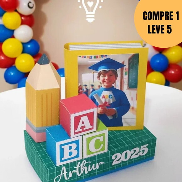 Arquivo de Corte Centro de Mesa Formatura Abc -5452