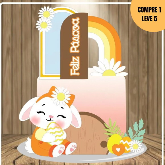 Arquivo de Corte Coelhinha Cute Páscoa Topo de Bolo -2775
