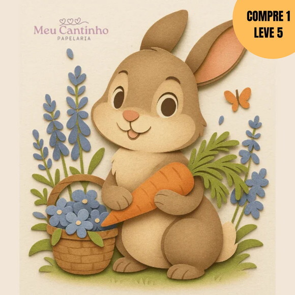 Arquivo de Corte Coelhinho Páscoa Topo de Bolo -2905