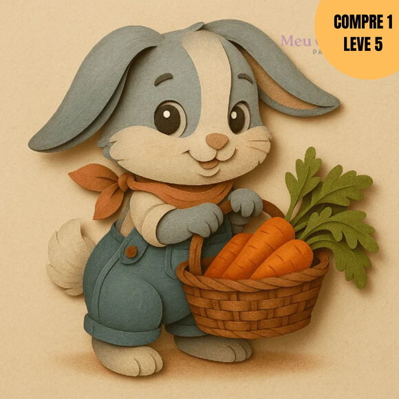 Arquivo de Corte Coelhinho Páscoa Topo de Bolo -2906