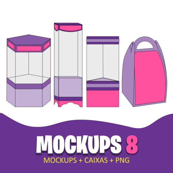 Arquivo de Corte Combo 6 Mockups + Caixa + Png -1904