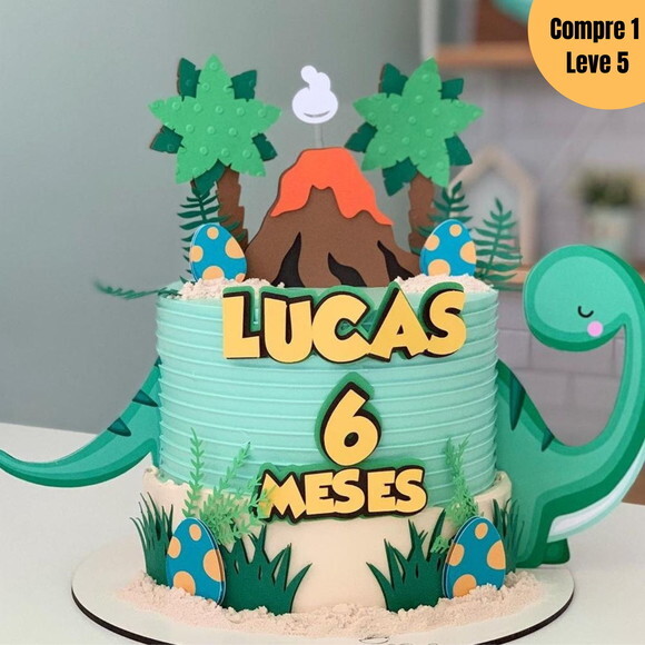 Arquivo de Corte Dinossauro Cute Topo de Bolo -1136