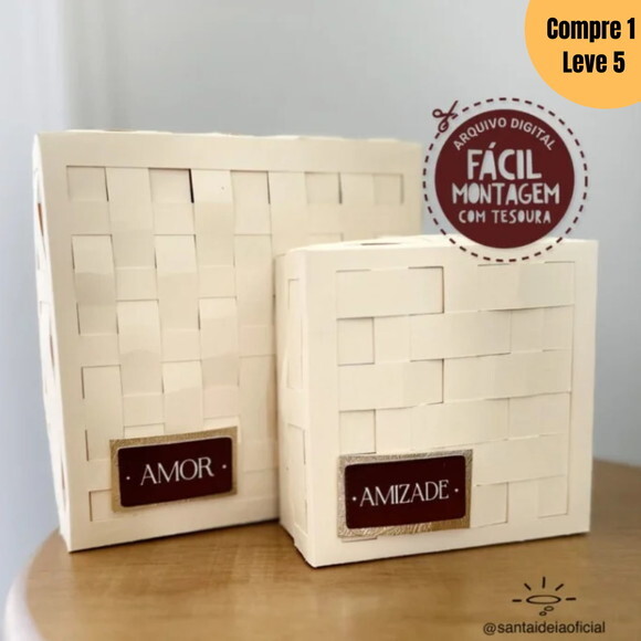 Arquivo de Corte Duo de Caixas Trançada Efeito -1123