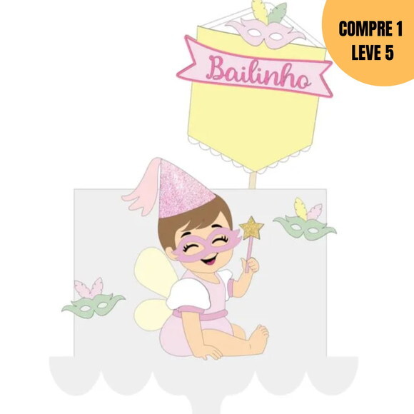 Arquivo de Corte Fadinha Baby Folia Topo de Bolo -2053