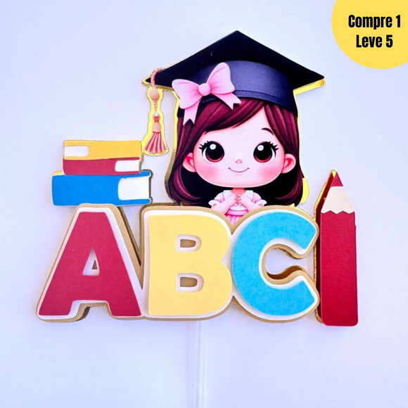 Arquivo de Corte Formatura Abc Menina Topo de Bolo -493