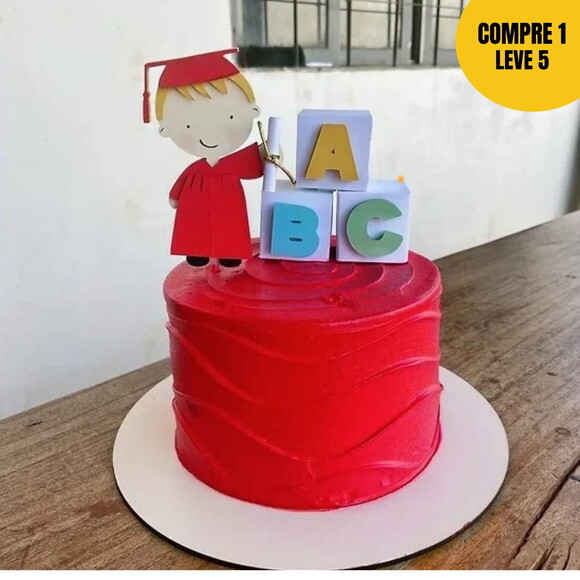 Arquivo de Corte Formatura Abc Topo de Bolo -77