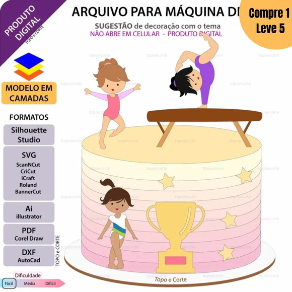 Arquivo de Corte Ginastica Topo de Bolo -1270