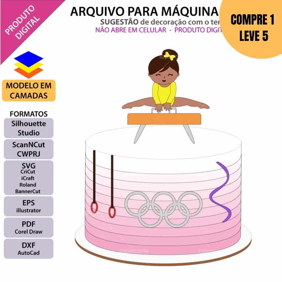 Arquivo de Corte Ginastas Topo de Bolo -2169