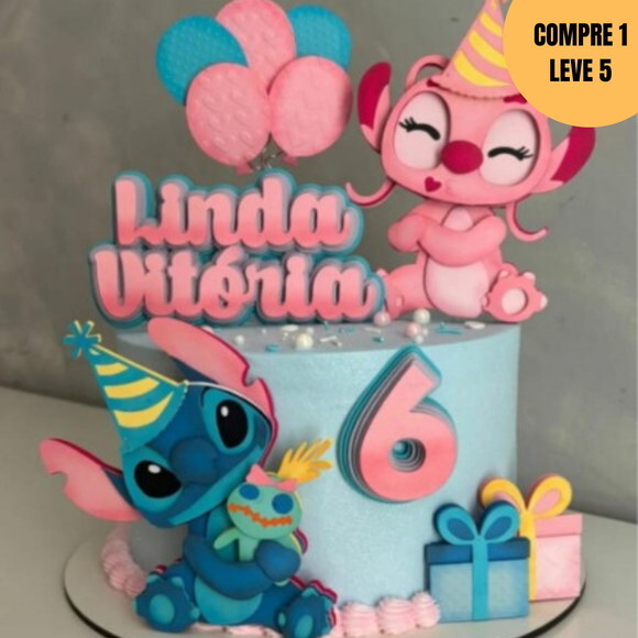 Arquivo de Corte Lilo e Stitch Topo de Bolo -2841