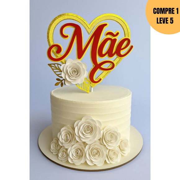 Arquivo de Corte Mãe Coração Topo de Bolo -3214