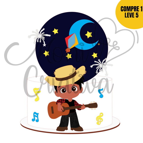 Arquivo de Corte Menino Sertanejo Topo de Bolo -61