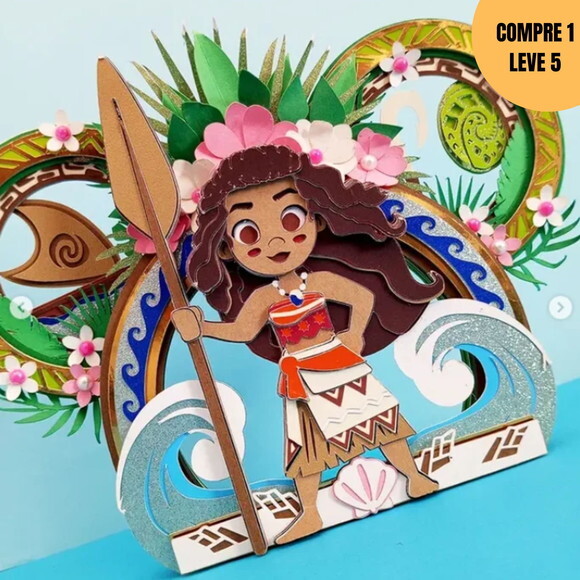 Arquivo de Corte Moana Princesa Topo de Bolo -3871