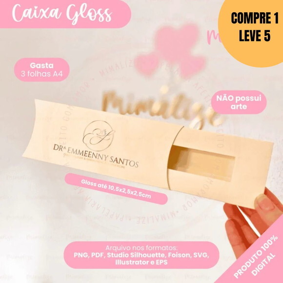 Arquivo de Corte Molde Caixa Batom Gloss -5668