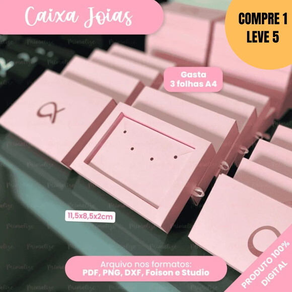 Arquivo de Corte Molde Caixa Joias com Puxador -5670