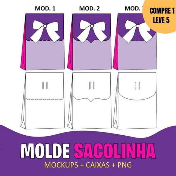 Arquivo de Corte Molde Caixa Sacolinha -3357