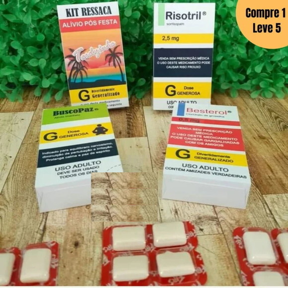 Arquivo de Corte Molde Caixas Remédios Kit Ressaca -971
