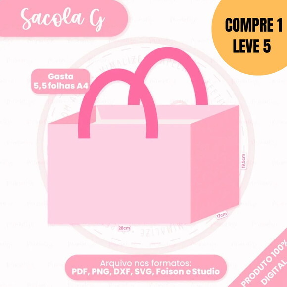 Arquivo de Corte Molde Sacola G -5503