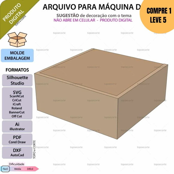 Arquivo de Corte Molde Caixinha Montável (39×92) -4352