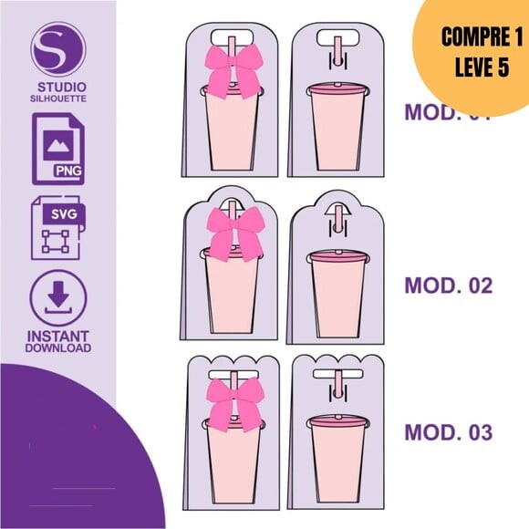 Arquivo de Corte Molde Suporte Copo Twister 400ml -5810