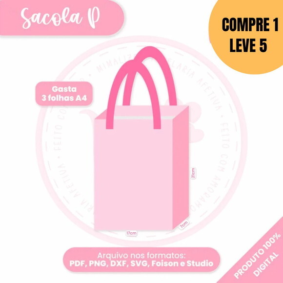 Arquivo de Corte Molde Sacola P -5505