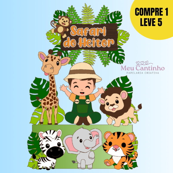 Arquivo de Corte Safari Menino Topo de Bolo -05