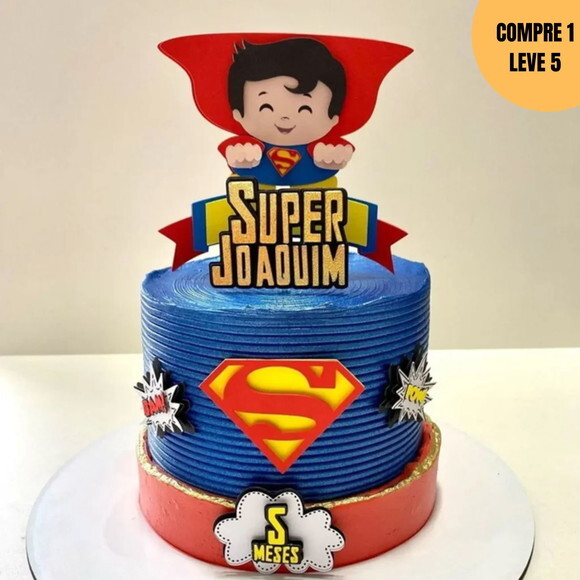Arquivo de Corte Super Man Baby Topo de Bolo -3731