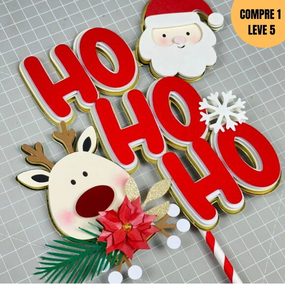Arquivo de Corte Topo de Bolo Hohoho Natal -235