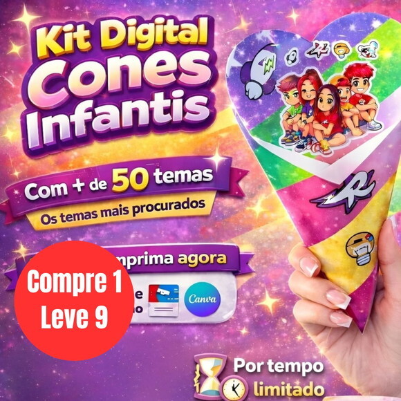 Arquivo Digital + de 50 Cones Infantis -6886