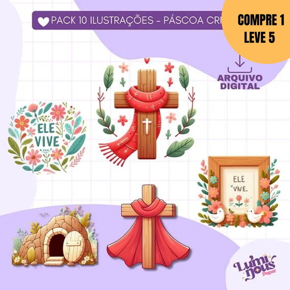 Arquivo Digital 10 Ilustrações Fofinhas de Páscoa -2497