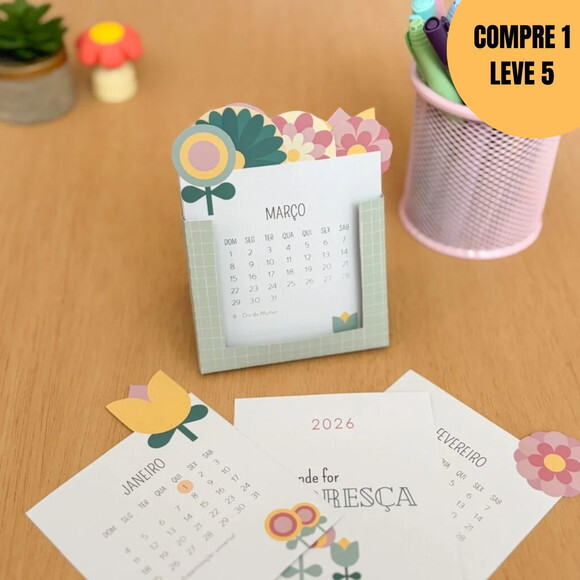 Arquivo Digital 2026 Calendário Florescer com Foto -5691