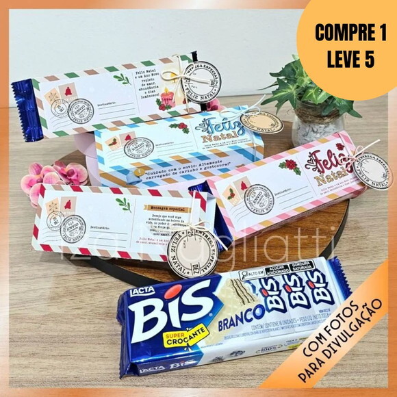 Arquivo Digital 4 Capinhas de Caixa de Bis Natal -5756