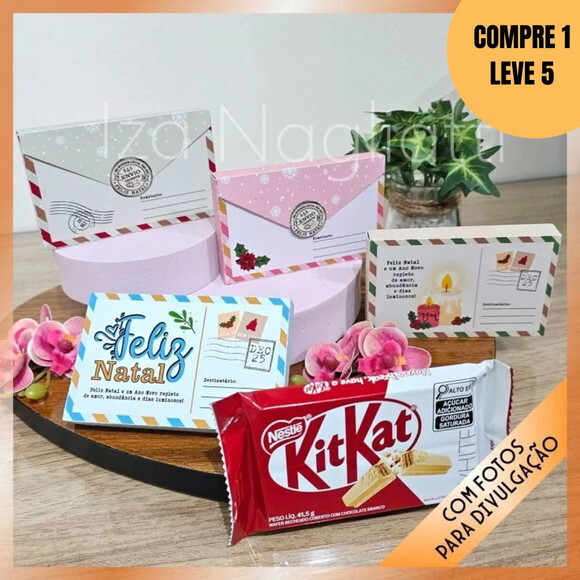 Arquivo Digital 4 Caixinhas para Kit Kat Natal -5675