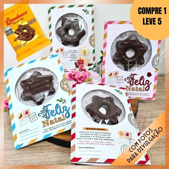Arquivo Digital 4 Cartões de Natal para Pão de Mel -5674