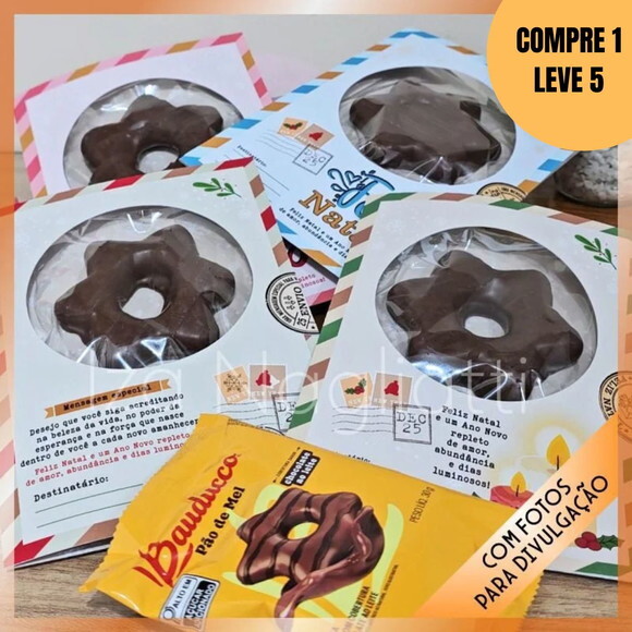 Arquivo Digital 4 Cartões de Natal para Pão de Mel -5674