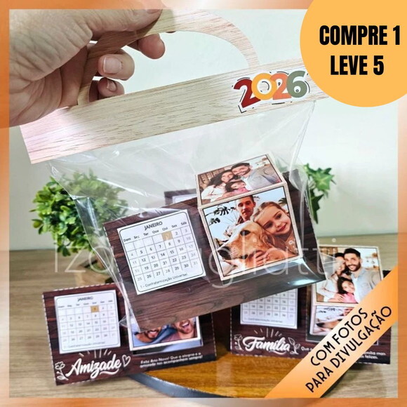 Arquivo Digital 4 Porta Fotos Cubos com Calendário -5598