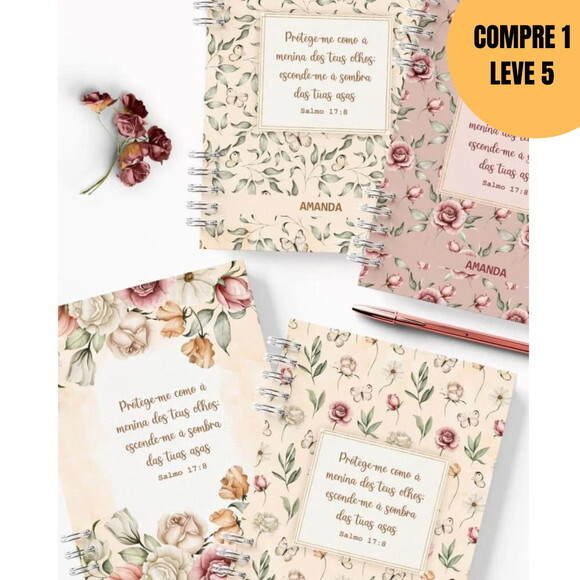 Arquivo Digital 7 Capas e Miolo Pautado Coleção Floral -5637