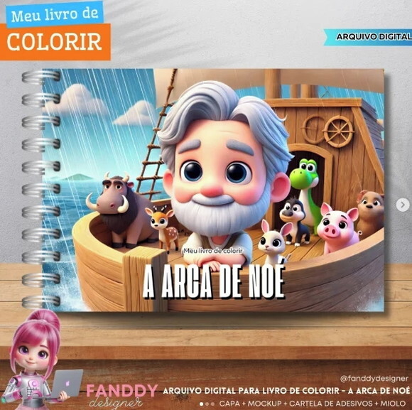 Arquivo Digital a Arca de Noé Livro de Colorir -2269