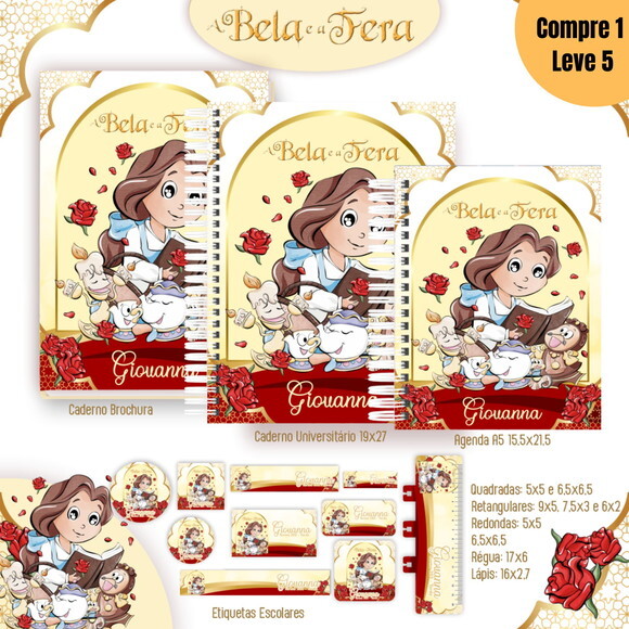 Arquivo Digital a Bela e a Fera Kit Escolar 2025 -1101