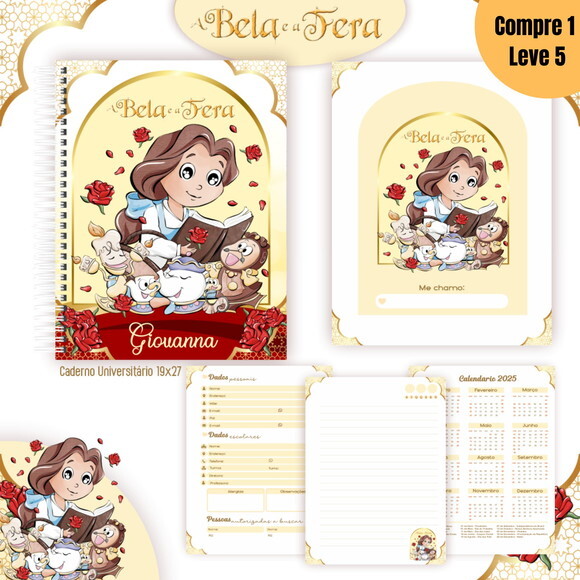 Arquivo Digital a Bela e a Fera Kit Escolar 2025 -1101