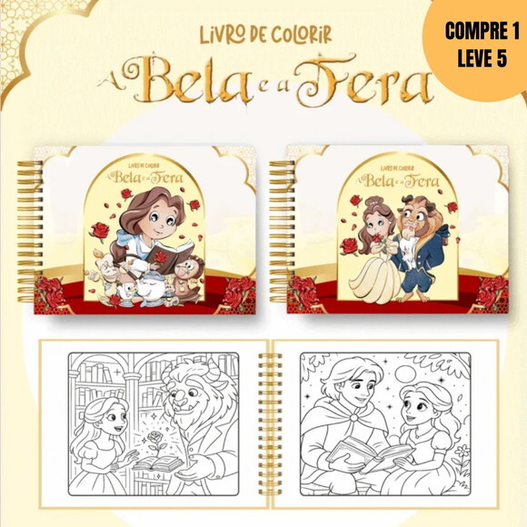 Arquivo Digital a Bela e a Fera Livros de Colorir -4039