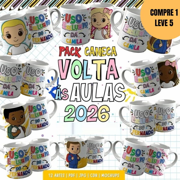 Arquivo Digital Abc Volta às Aulas Artes para Caneca -6119