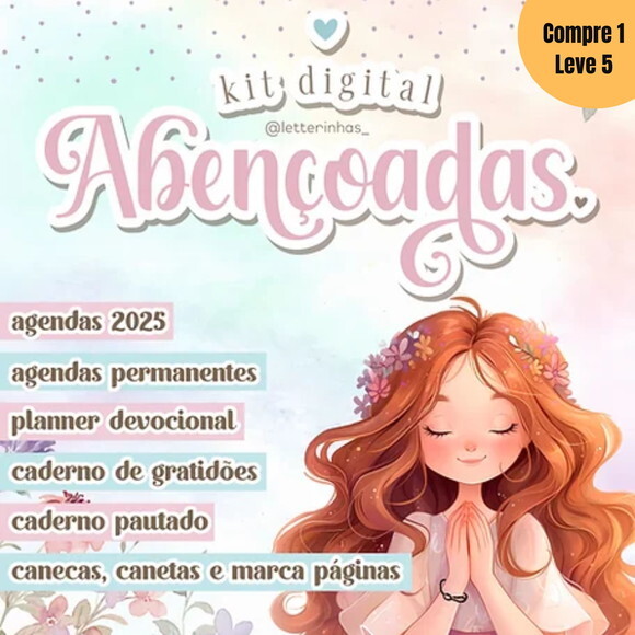Arquivo Digital Abençoadas Kit Digital Encadernação -738