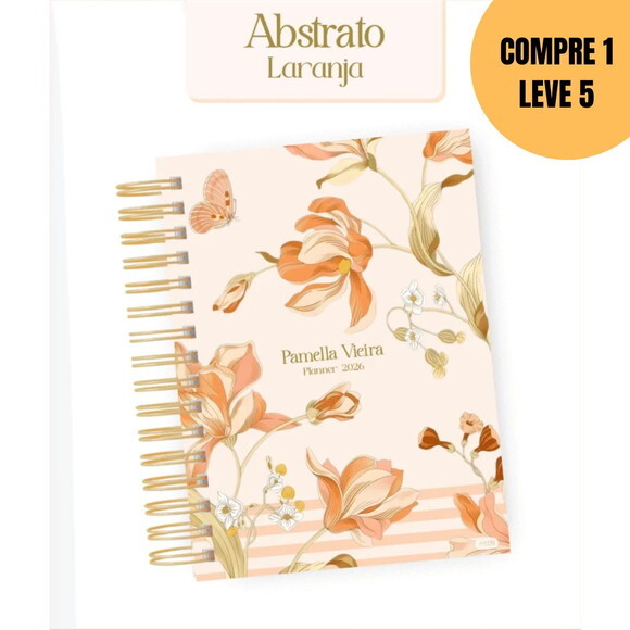 Arquivo Digital Abstr Laranja Agendas e Planners 2026 -5780