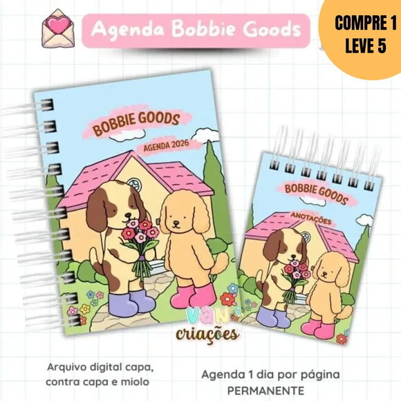 Arquivo Digital Agenda 2026 Datada e Permanente Bobbie Goods