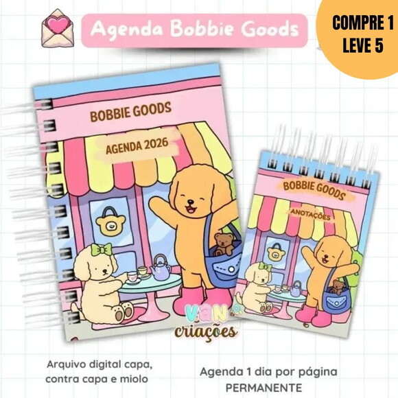 Arquivo Digital Agenda 2026 Datada e Permanente Bobbie Goods